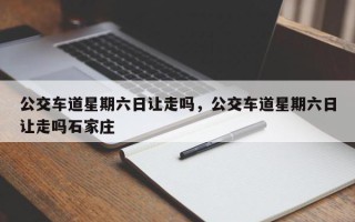 公交车道星期六日让走吗，公交车道星期六日让走吗石家庄