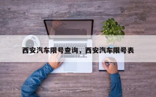 西安汽车限号查询，西安汽车限号表